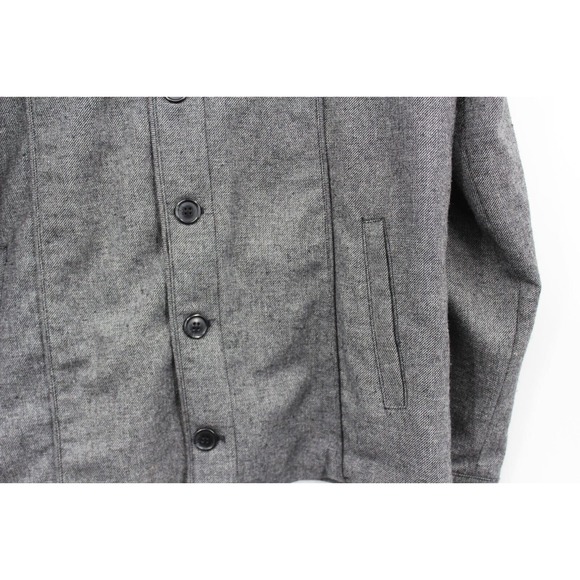 BKE Buckle Coat Men’s Large Wool Blend Grey Pockets Full Button‎ Up - Picture 4 of 12
